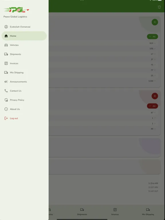Capturas de pantalla de Peace Global Logistics iPad 