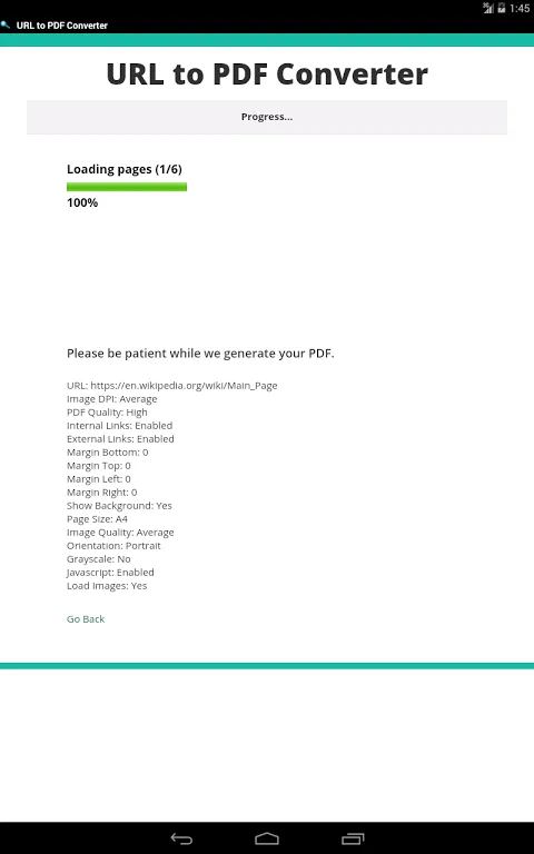 URL to PDF Converter应用截图