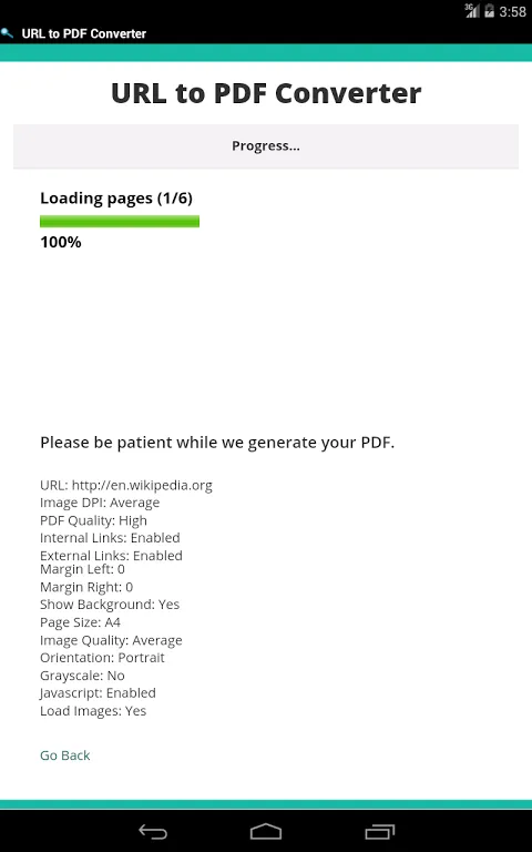 URL to PDF Converter应用截图
