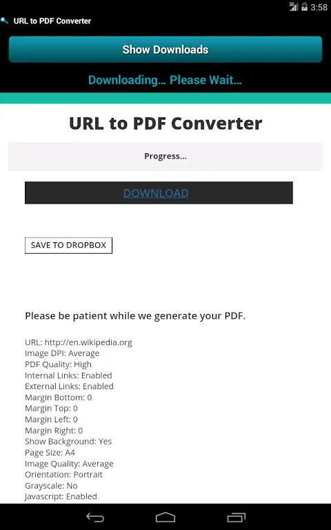 URL to PDF Converter应用截图