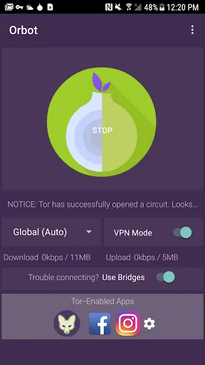 Tangkapan layar Orbot: Tor for Android