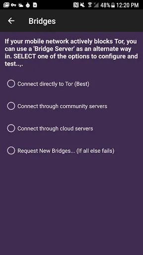 Tangkapan layar Orbot: Tor for Android
