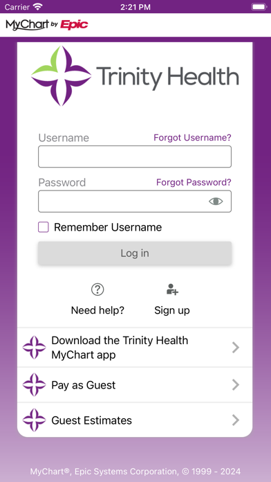 Trinity Health MyChart Ekran Görüntüleri