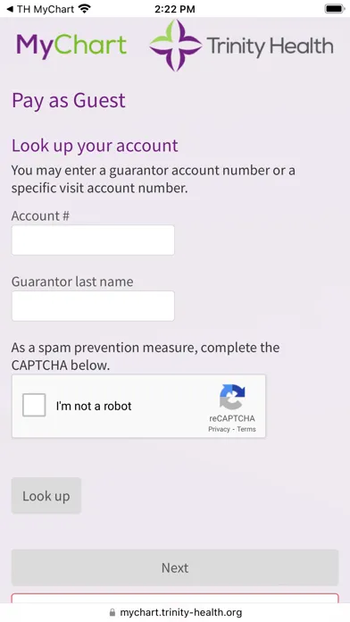 Screenshot di Trinity Health MyChart