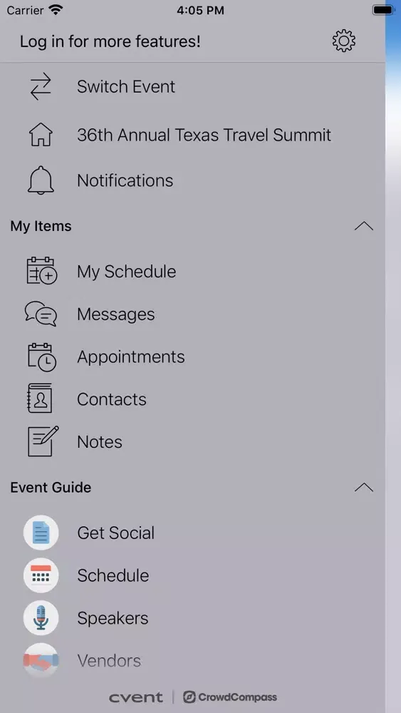 Tangkapan layar TTA Events
