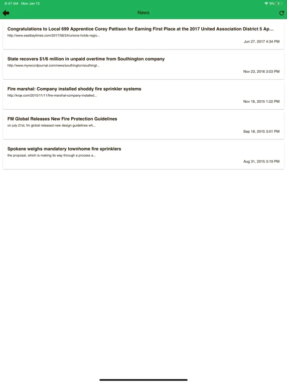Capturas de tela do Sprinkler Fitters Local 699 iPad 