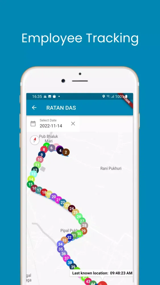 Скриншоты Employee Location tracking App