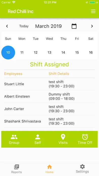 Screenshot di Shift management App