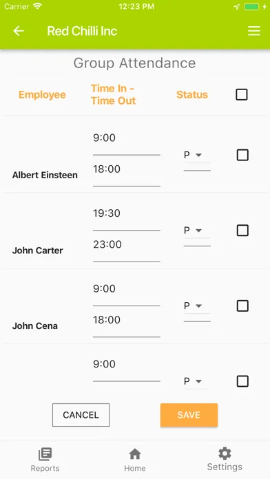 Screenshot di Shift management App