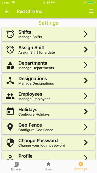 Screenshot di Shift management App