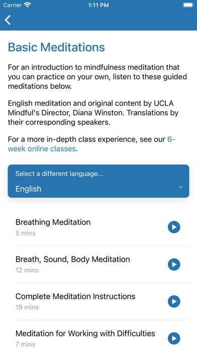 UCLA Mindful سکرین شاٹس