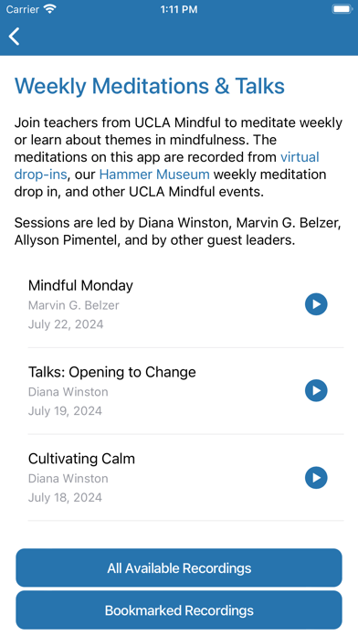 UCLA Mindful سکرین شاٹس