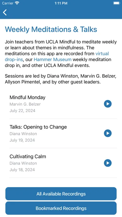 Ảnh chụp màn hình của UCLA Mindful