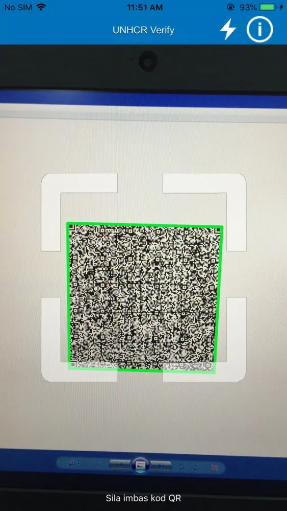 Capturas de tela do UNHCR Verify - ID