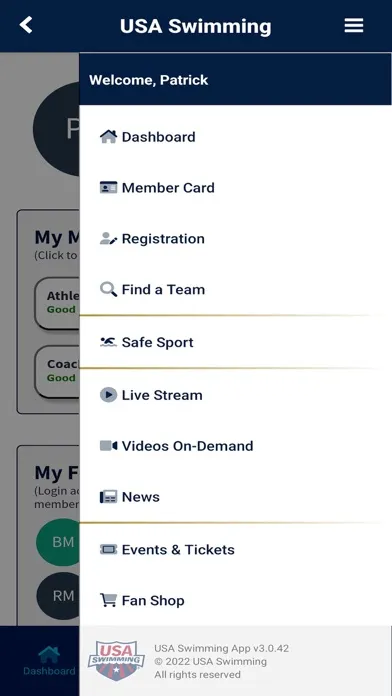 Ảnh chụp màn hình của USA Swimming