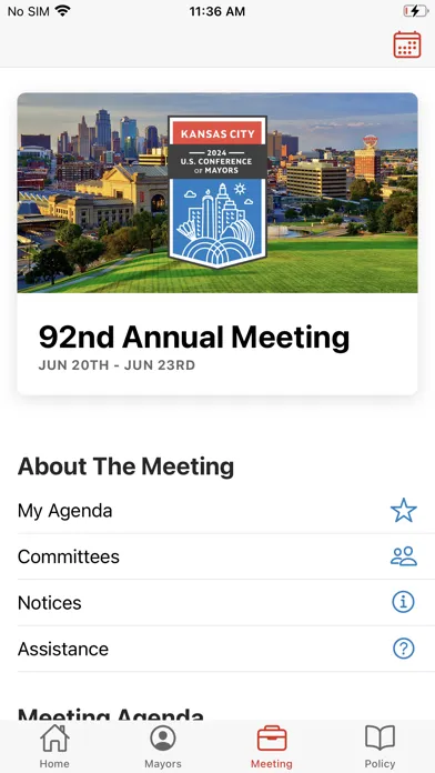 Capturas de tela do U.S. Conference of Mayors