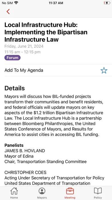 Capturas de tela do U.S. Conference of Mayors