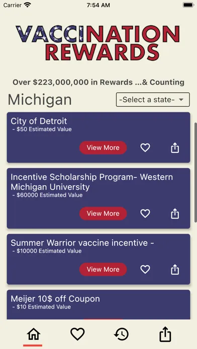 Vaccination Rewards Screenshots