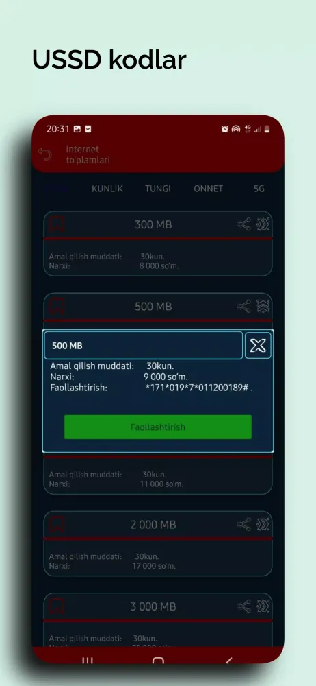 USSD kodlar Screenshots