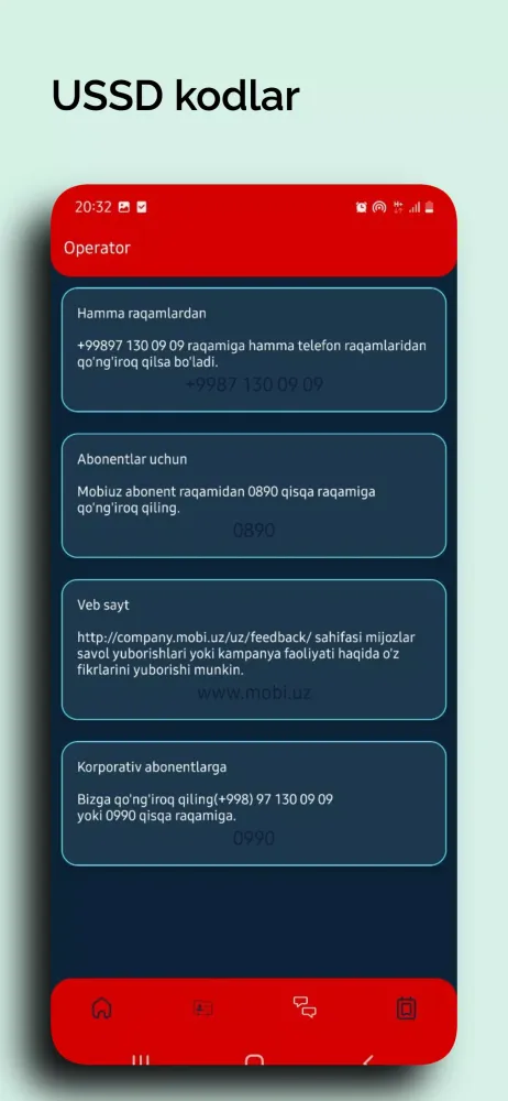 USSD kodlar Screenshots