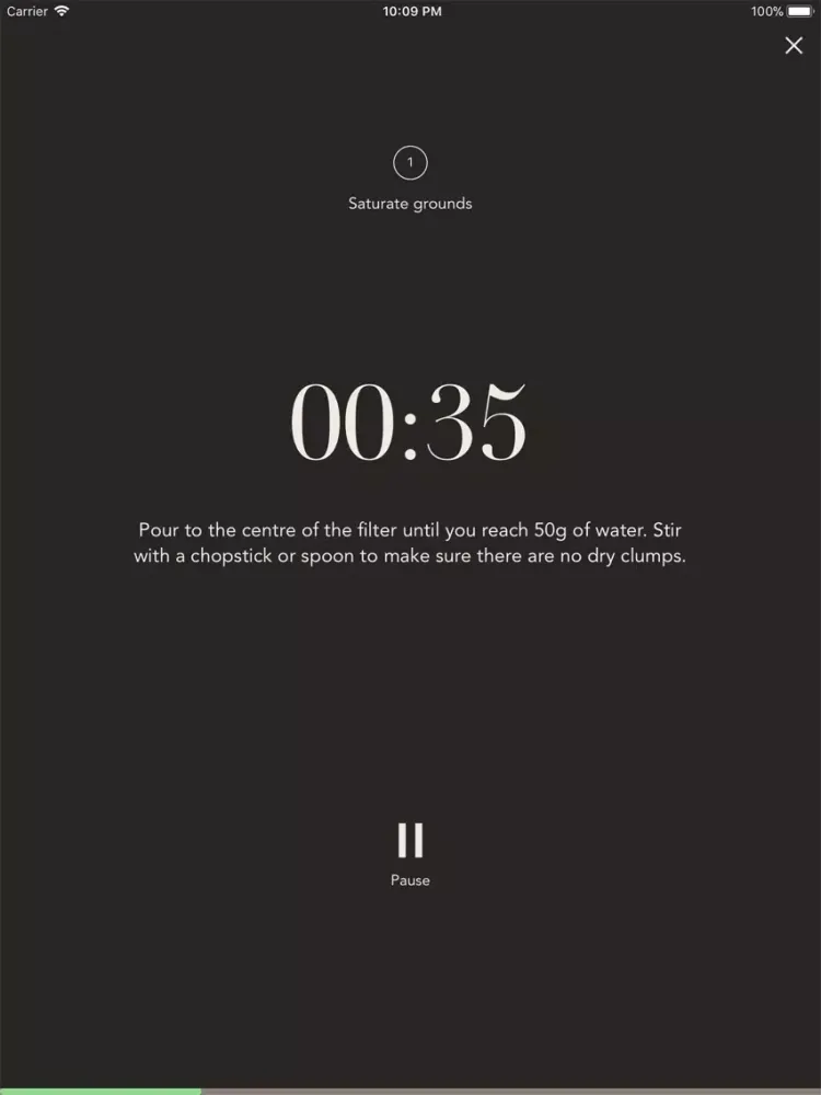 Capturas de tela do Chemex Brew Timer iPad 