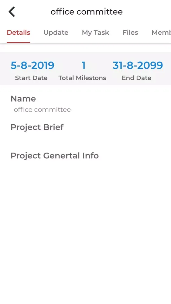 Capturas de pantalla de VUF Project Management