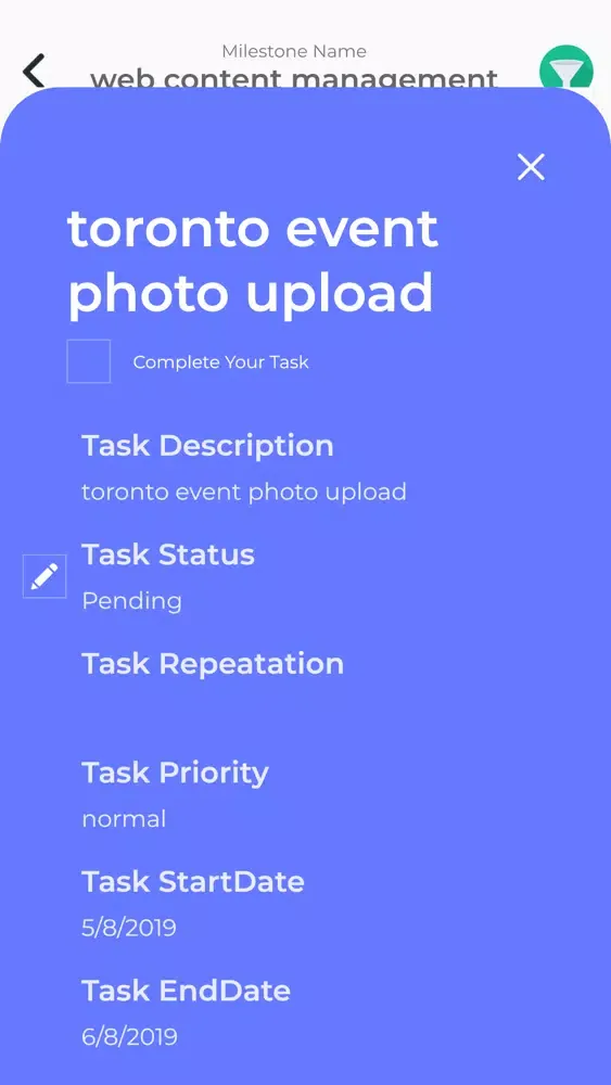 Capturas de pantalla de VUF Project Management