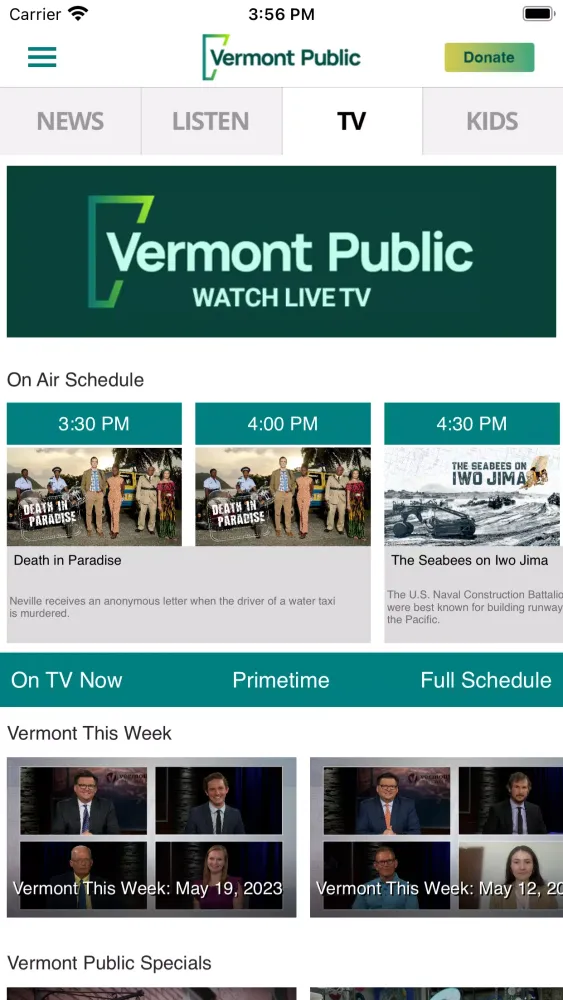 Tangkapan skrin Vermont Public