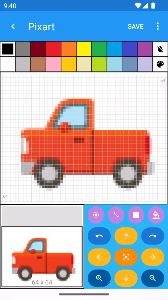 Tangkapan skrin Pixart