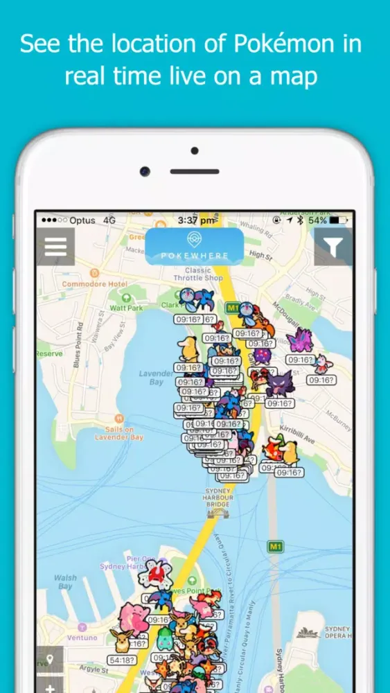 PokeWhere - Live Radar Map for Pokemon GO应用截图