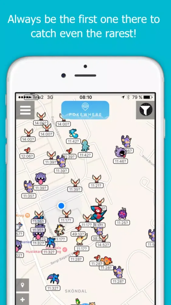 PokeWhere - Live Radar Map for Pokemon GO应用截图