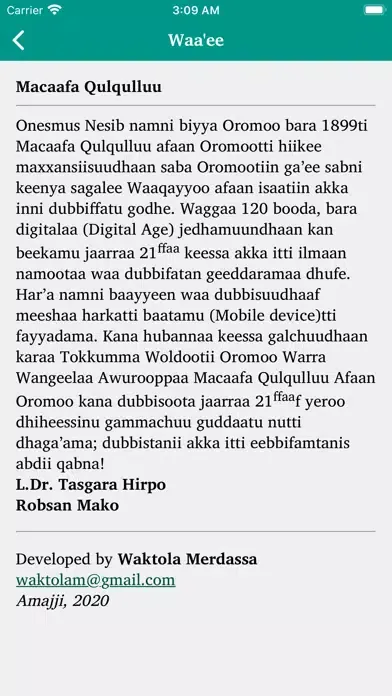 Macaafa Qulqulluu Afaan Oromoo Ekran Görüntüleri