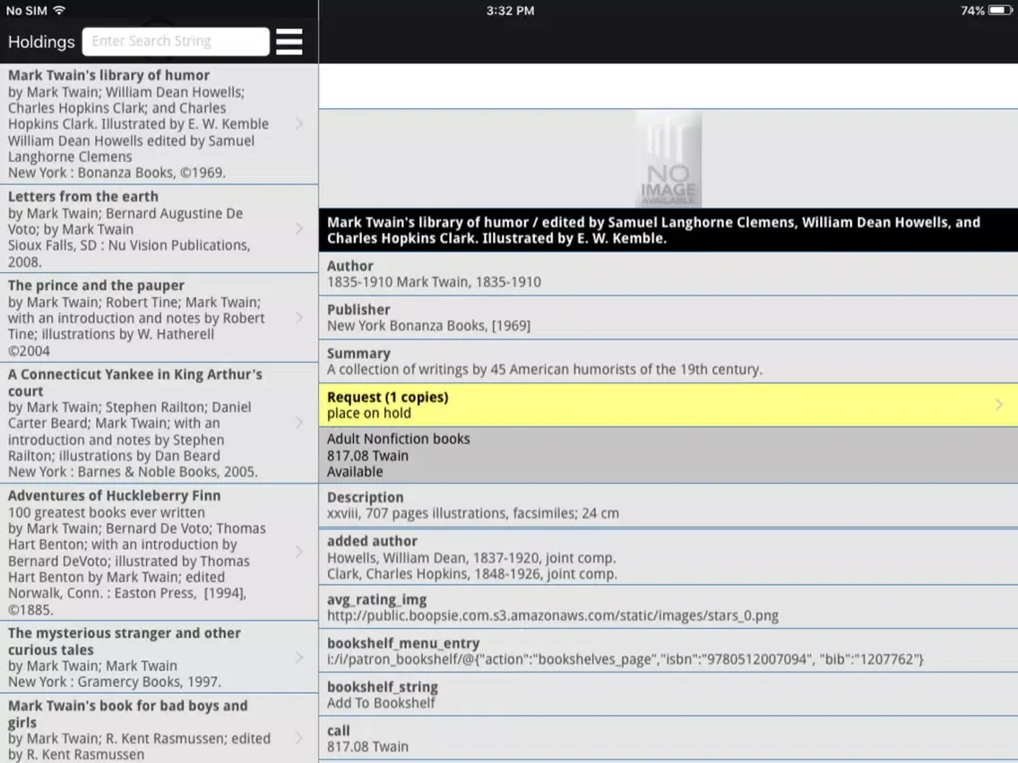 Tangkapan skrin West Des Moines Public Library iPad 