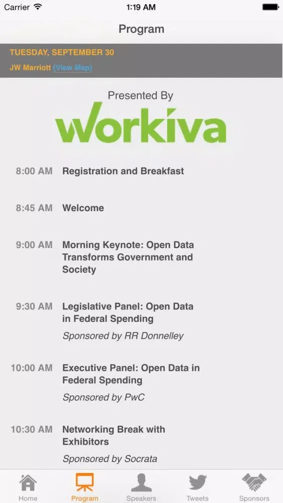 Screenshot di Data Transparency 2014 -- Official Conference App