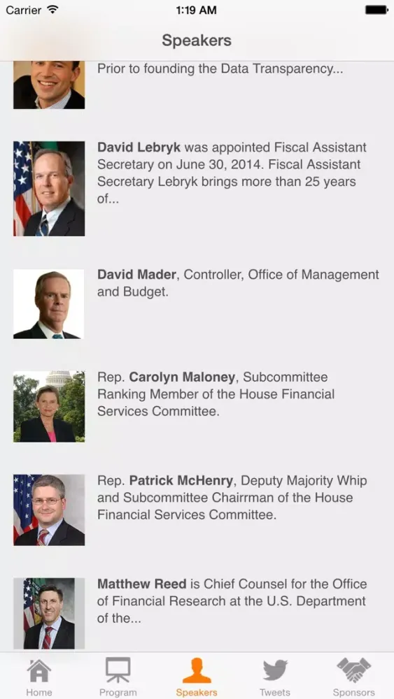 Screenshot di Data Transparency 2014 -- Official Conference App