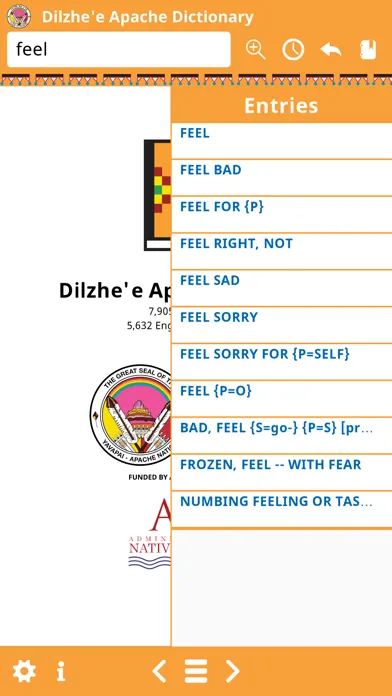 Dilzhe'e Apache Dictionary स्क्रीनशॉट