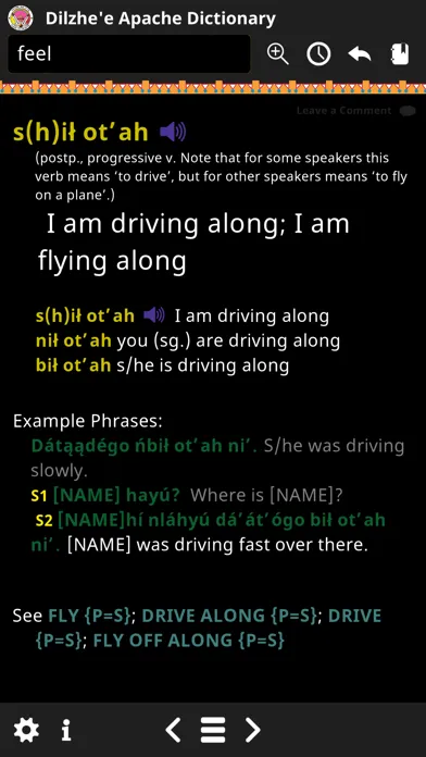 Dilzhe'e Apache Dictionary स्क्रीनशॉट