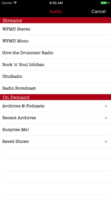 Capturas de pantalla de WFMU Radio