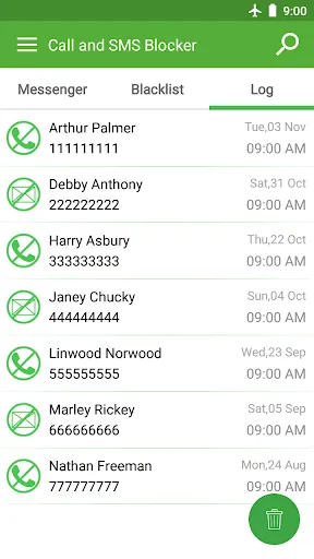 Zrzuty ekranu Call & SMS Blocker - Blacklist