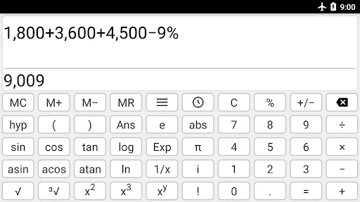 Calculator app Screenshots
