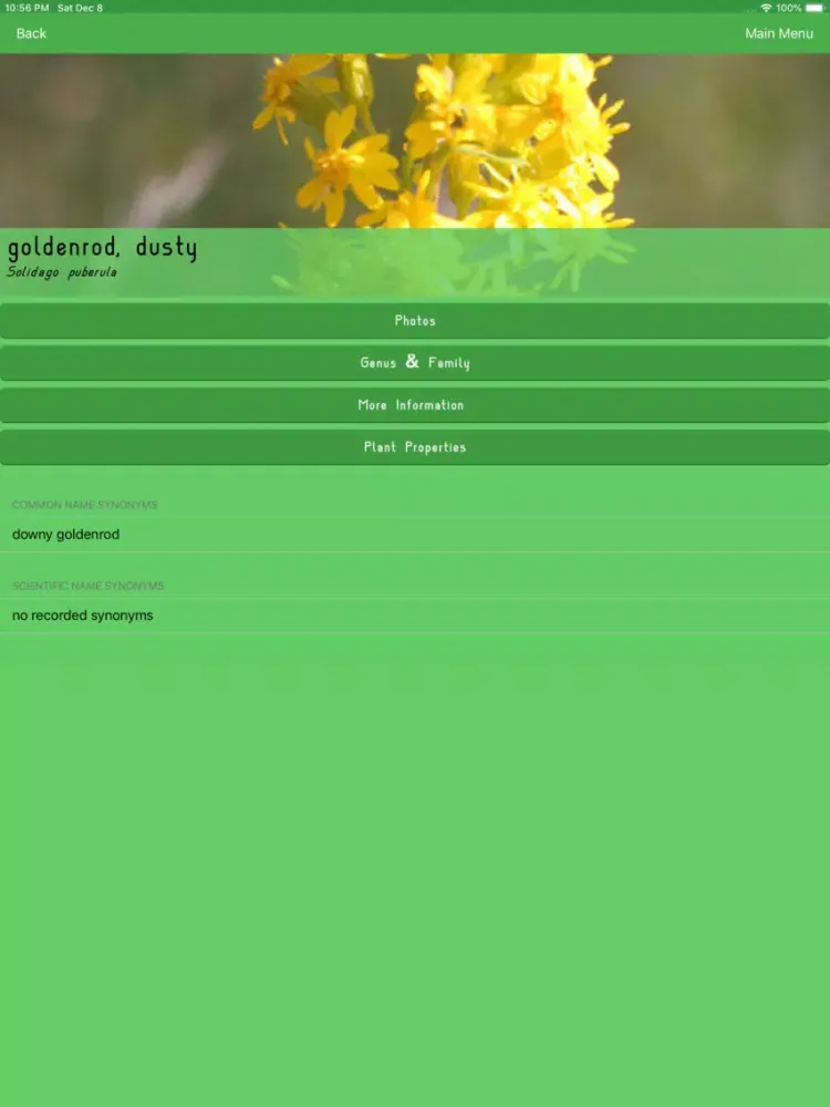 Ảnh chụp màn hình của WildPlantID iPad 