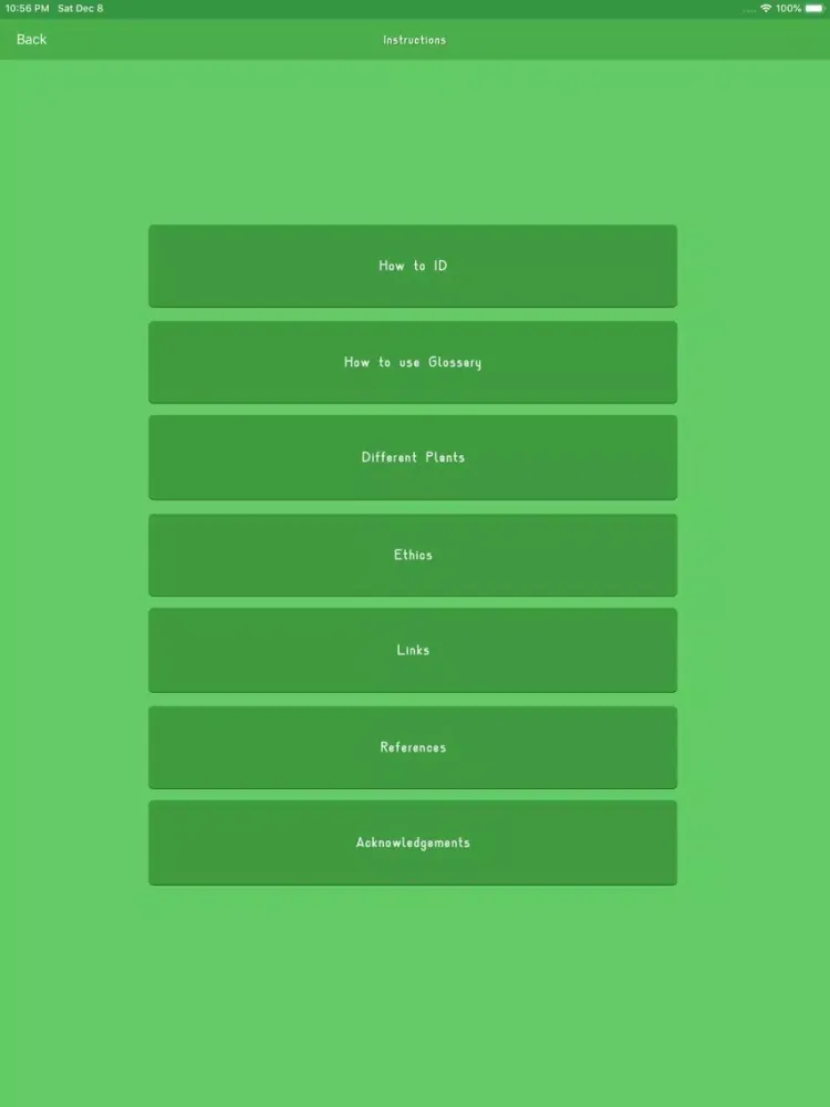 Ảnh chụp màn hình của WildPlantID iPad 