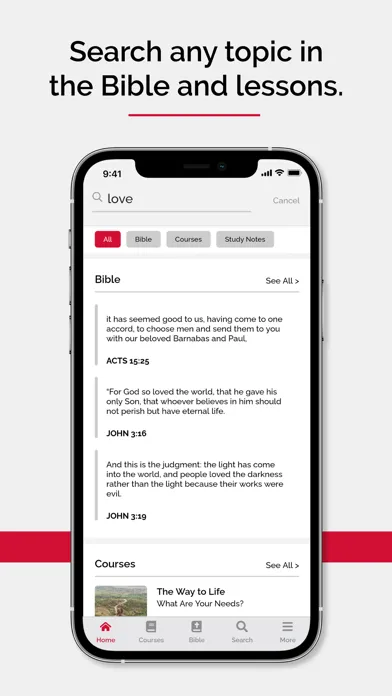 Ảnh chụp màn hình của World Bible School