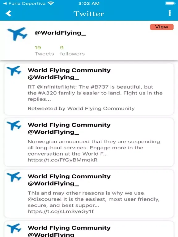 Скриншоты World Flying Community iPad 