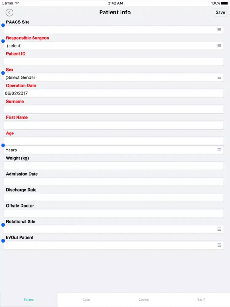 PAACS Case Log iPad  سکرین شاٹس