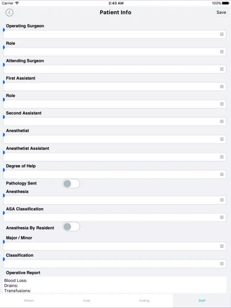 PAACS Case Log iPad  سکرین شاٹس