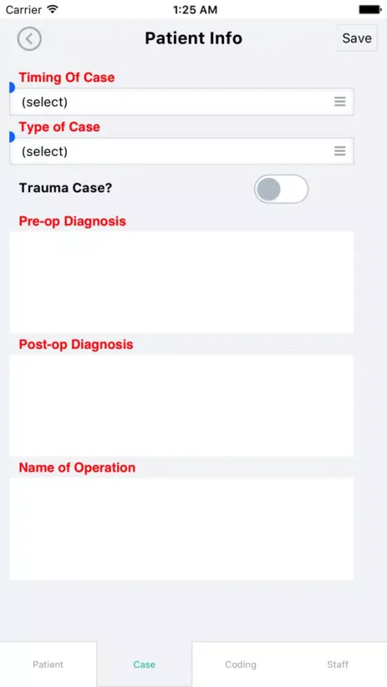 PAACS Case Log سکرین شاٹس