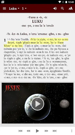 Ảnh chụp màn hình của Kroumen Tepo Bible