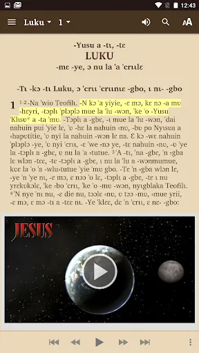 Ảnh chụp màn hình của Kroumen Tepo Bible