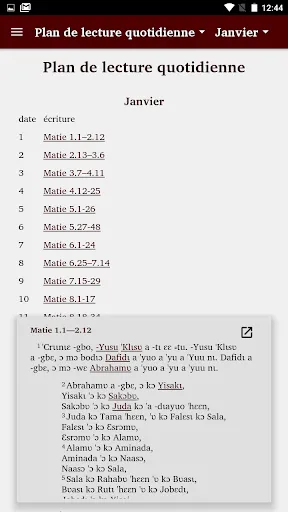 Ảnh chụp màn hình của Kroumen Tepo Bible